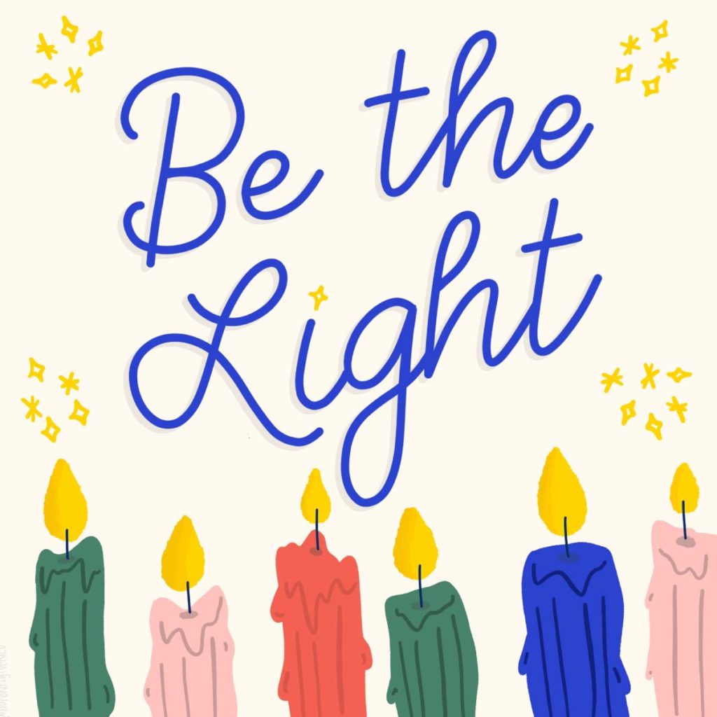 Be the Light social graphic | Lindsay Goldner - No Fonts Given Co