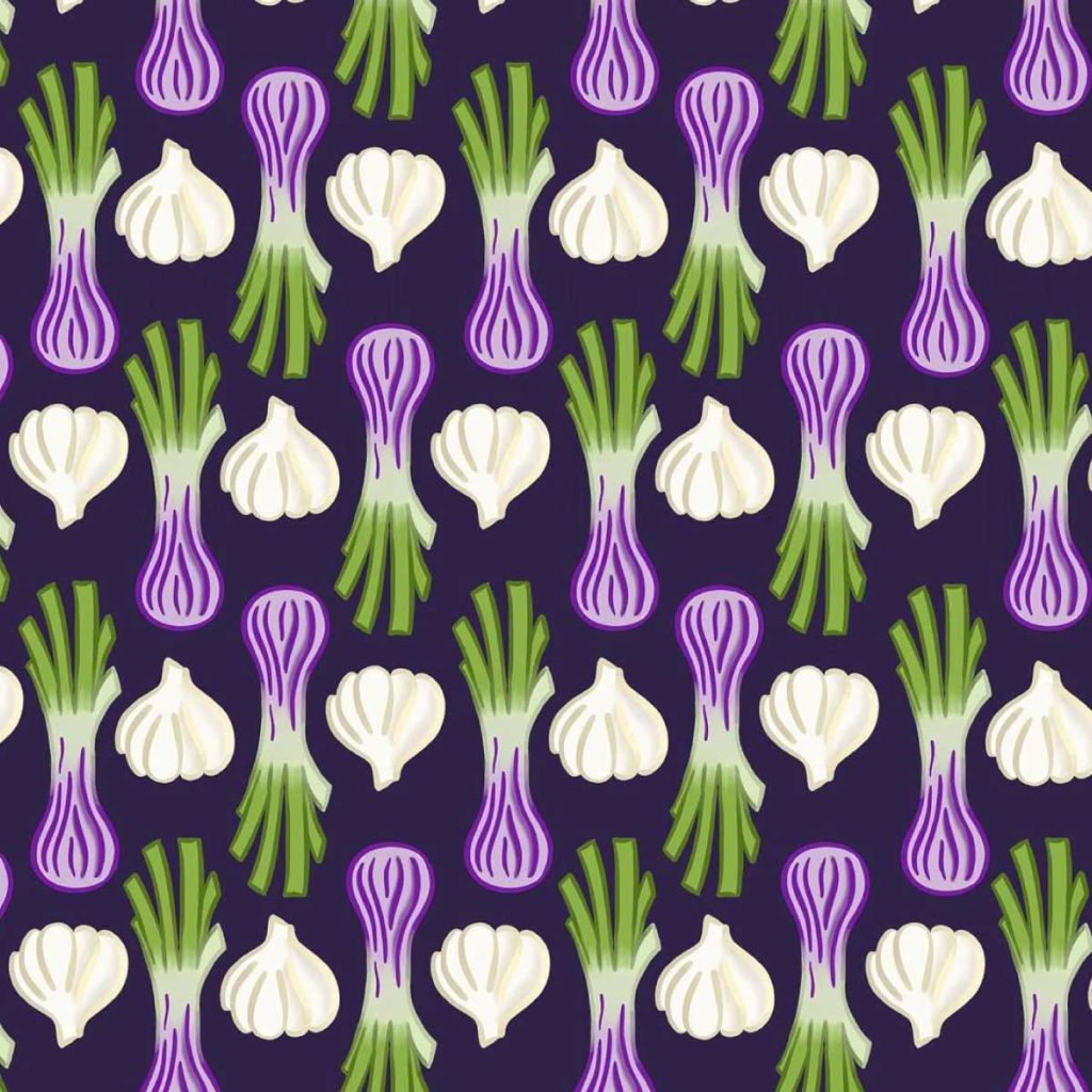 Garlic and Onion Illustration Pattern | Lindsay Goldner - No Fonts Given Co