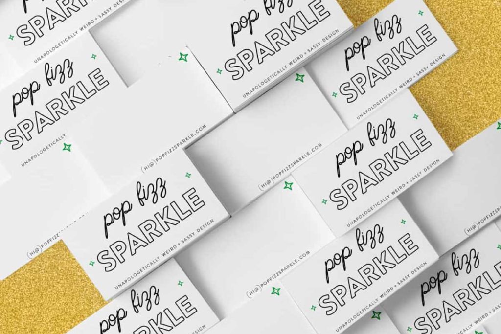 Pop Fizz Sparkle Holiday Business Cards | Lindsay Goldner - No Fonts Given Co