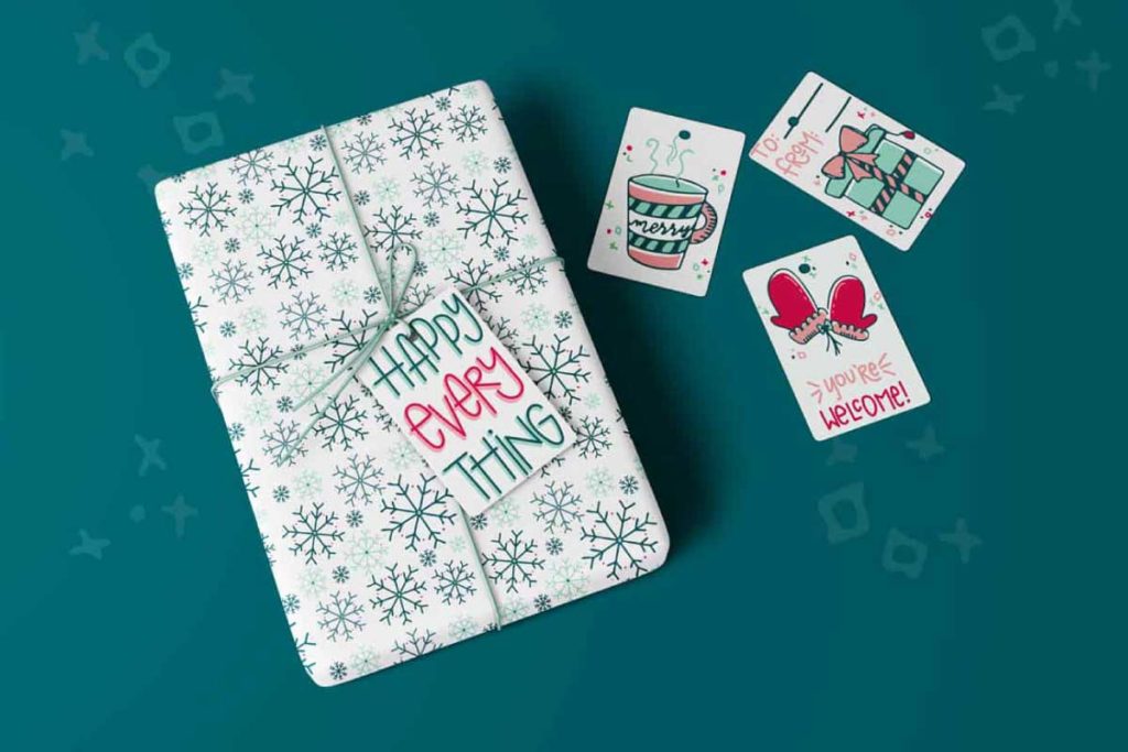 Holiday Gift Tag and Wrapping Paper Icon and Pattern Design | Lindsay Goldner - No Fonts Given Co